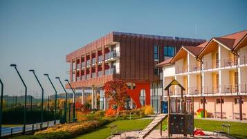 Experience the unique architecture and enjoy outdoor space from every floor.