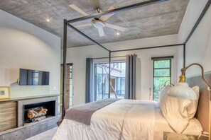 Departamento de lujo, 2 habitaciones | Ropa de cama de alta calidad y camas con efecto memoria 