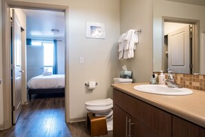 Hair dryer, towels, soap, shampoo - The Arena in Lower Queen Anne | 29 Nights (Seattle)