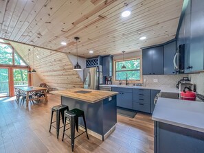 Fridge, microwave, oven, stovetop - Modern Lakefront A-Frame! Hot Tub + Fire Pit + Fenced Yard (Oakland)
