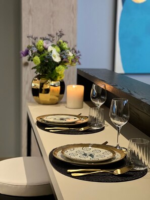 Luxury Apartment, 1 Bedroom | Private kitchen | Mini-fridge, microwave, oven, dishwasher - Black Door (Paris)