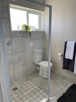 Serviettes fournies, savon, shampoing, papier toilette