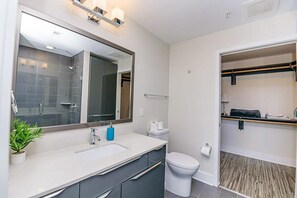 Shower, hair dryer, towels - Uptown Charlotte 2BR Furnished Apartments by RedAwning (Charlotte)