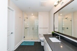 Shower, hair dryer, towels - 1BR  Uptown Charlotte Furnished Apartments by RedAwning (Charlotte)