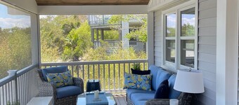 Charming home with outdoor space for relaxation and fun. 5 minute walk to beach.