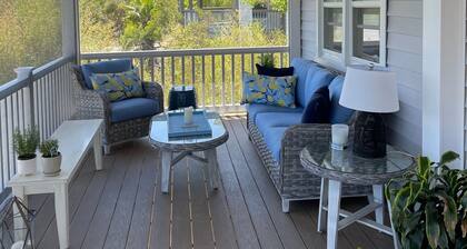 Charming home with outdoor space for relaxation and fun. 5 minute walk to beach.