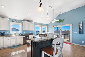 Fridge, microwave, oven, stovetop - Ocean Views with a 1 minute walk to beach access! Linens & Bath Towels included! (Kill Devil Hills)