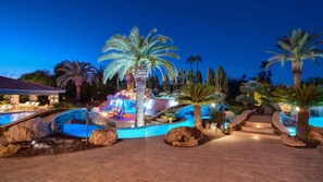 Outdoor pool - 7BR Luxury Oasis w/ Relaxing Lazy River, Basketball, Full Gym & Private Theater (Paradise Valley)