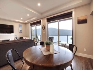 Televisión y chimenea 