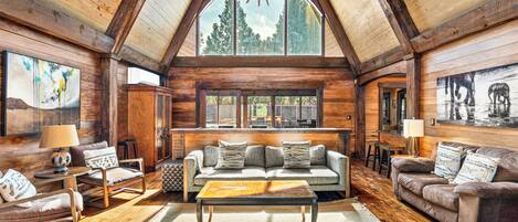 Télévision, cheminée, jeux vidéo, baby-foot