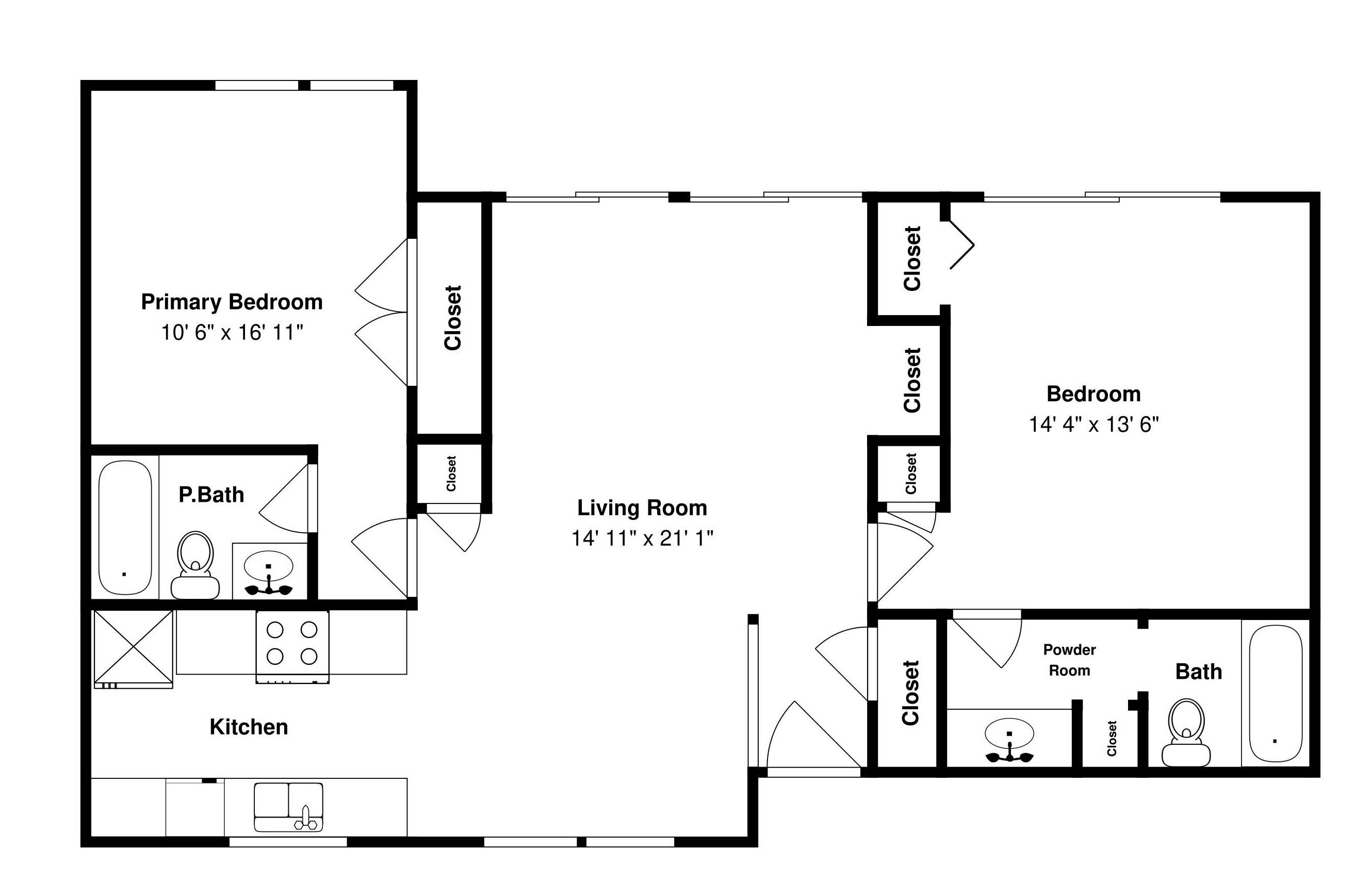 公寓客房 (2 Bedrooms) | 住宿設施服務