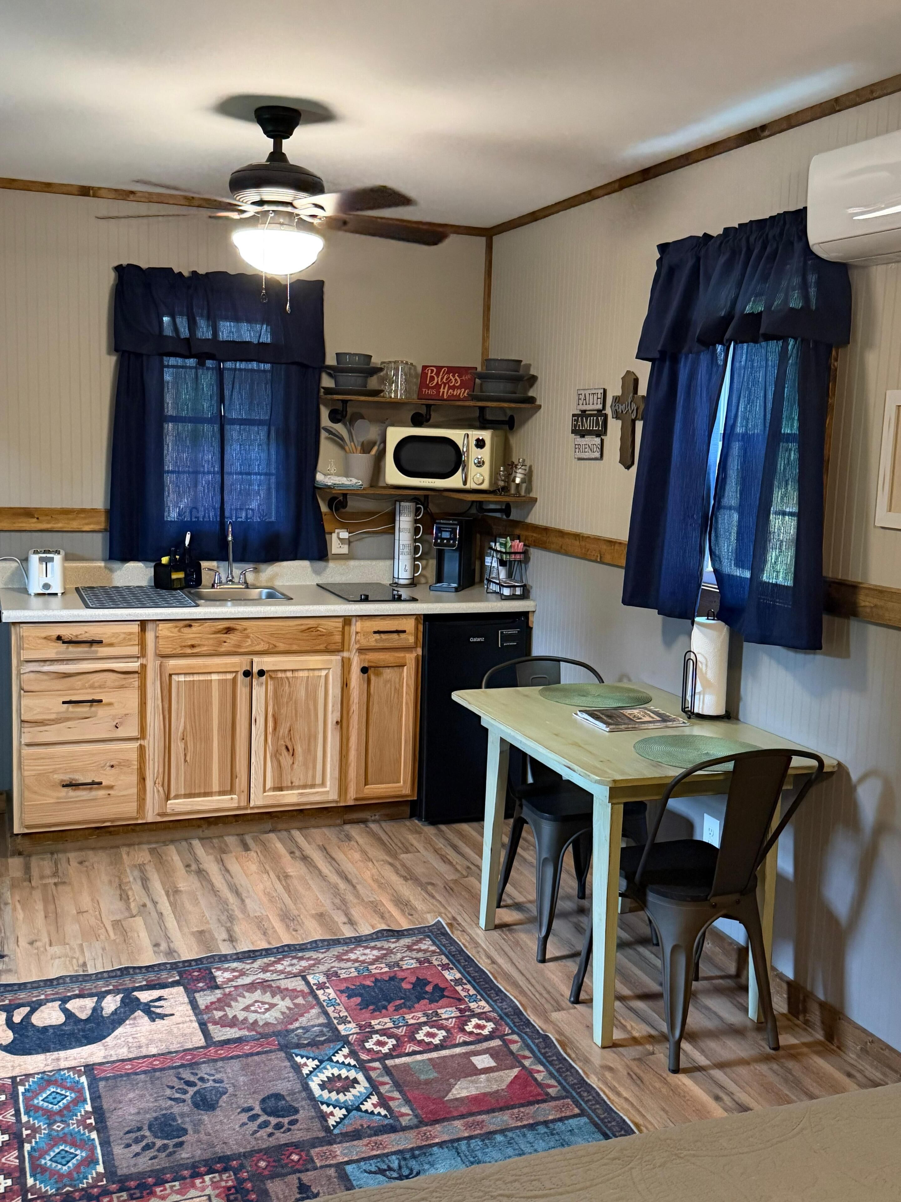 Fridge, microwave, toaster, paper towels