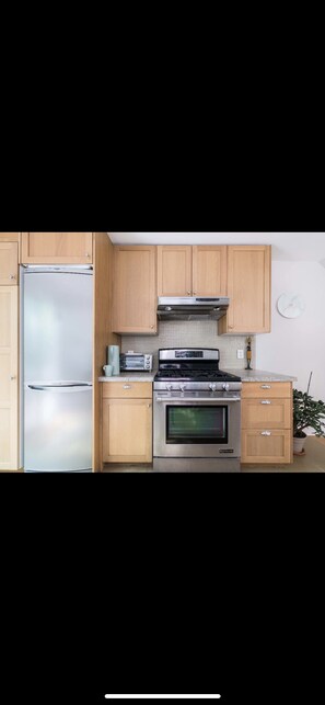 Fridge, oven, stovetop, dishwasher