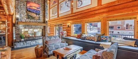 Télévision, cheminée, jeux vidéo, lecteur de DVD