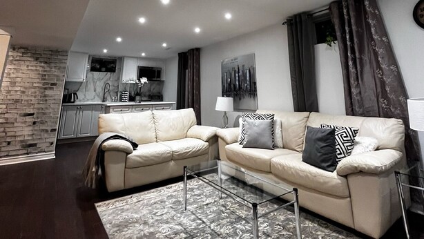Basic Apartment, 2 Bedrooms | Living area - Luxurious 2 Bedroom Basement Apartment (Richmond Hill)