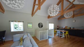 TV, DVD player, table tennis, books