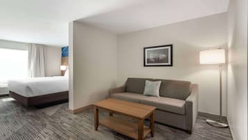 Premium bedding, pillowtop beds, desk, blackout drapes