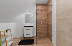 Shower, hair dryer