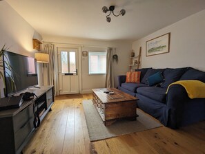 Smart TV, DVD player, books, video library