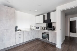 Apartment | Private kitchen | Fridge, coffee/tea maker - Modern & Stylish 2 Bed York Apartment (York)