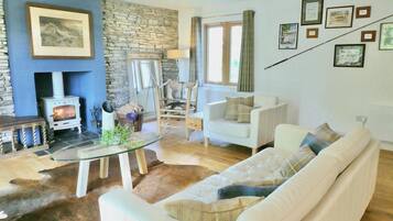 TV, DVD player, books, music library