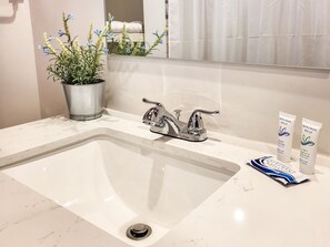 Shower, hair dryer, towels, soap - Stylish 2-bed 1-bath right by Wooster Square - Parking and laundry room included (New Haven)