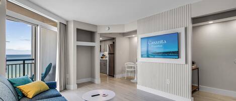 TV, fireplace, offices