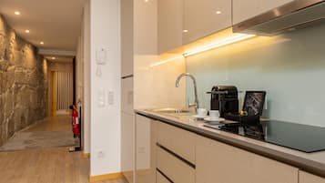 Apartment | Private kitchen | Fridge, microwave, coffee/tea maker