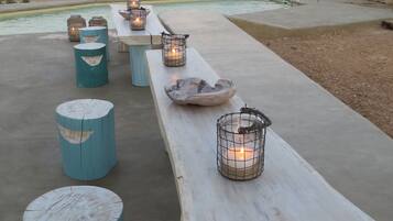 Outdoor banquet area