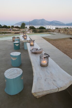 Outdoor banquet area