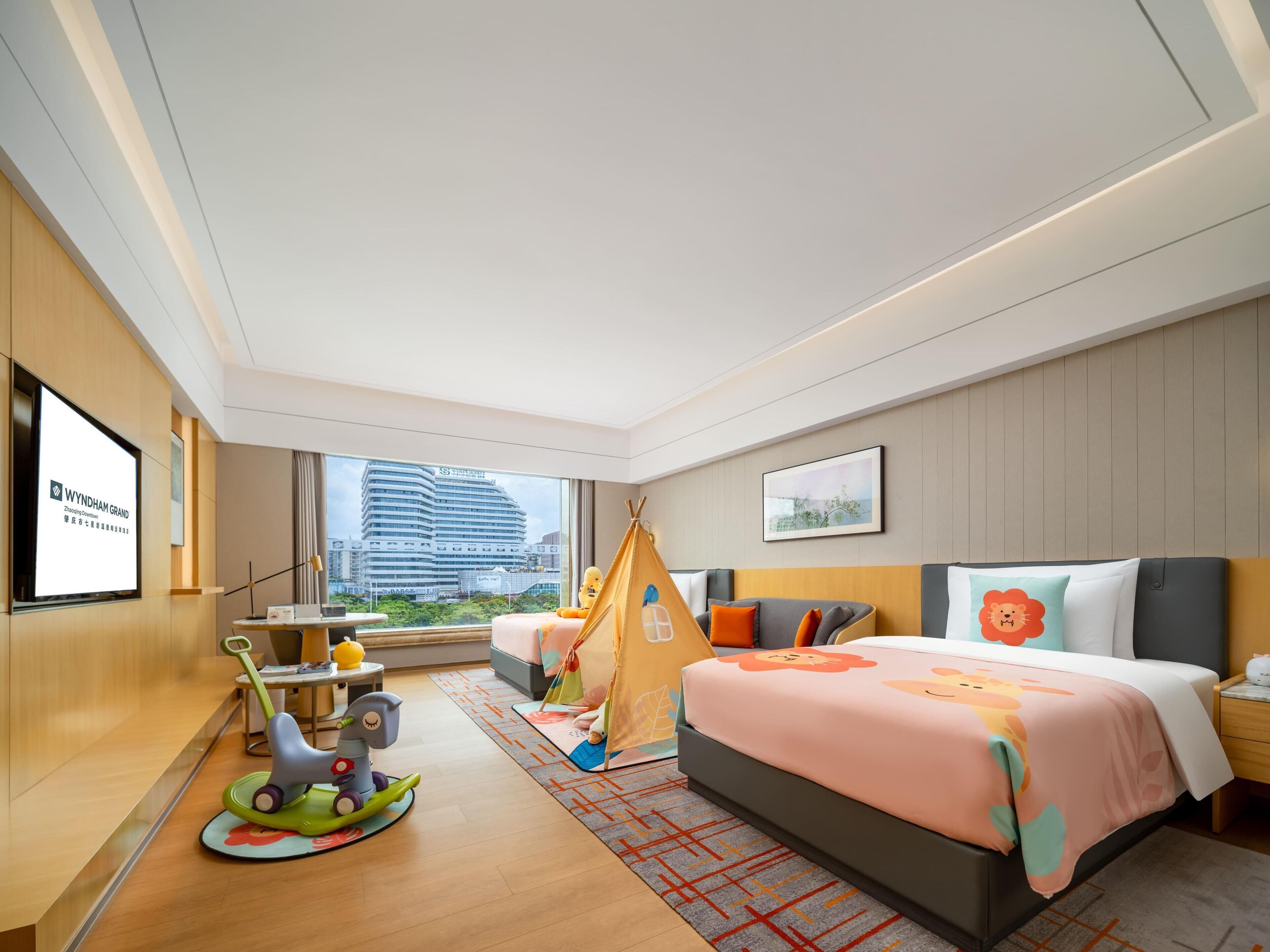 Room, 2 Double Beds, Garden View (Pink Lion Themed)