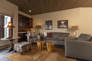 Fernseher, Kamin, Bücher