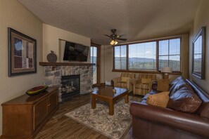 Televisio, takka, kirjoja