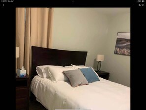 2 bedrooms, iron/ironing board, WiFi, bed sheets