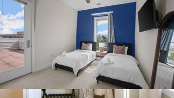 3 slaapkamers, een bureau, een strijkplank/strijkijzer, gratis wifi