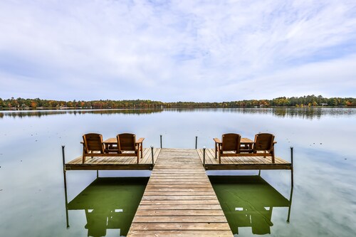 Lakefront home with private dock, screened porch, woodstove, fast WiFi, & W/D