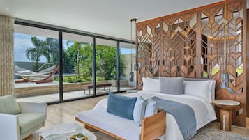 Estudio, 1 cama King size, vista al océano (Corner) | Edredón, minibar y caja de seguridad en la habitación