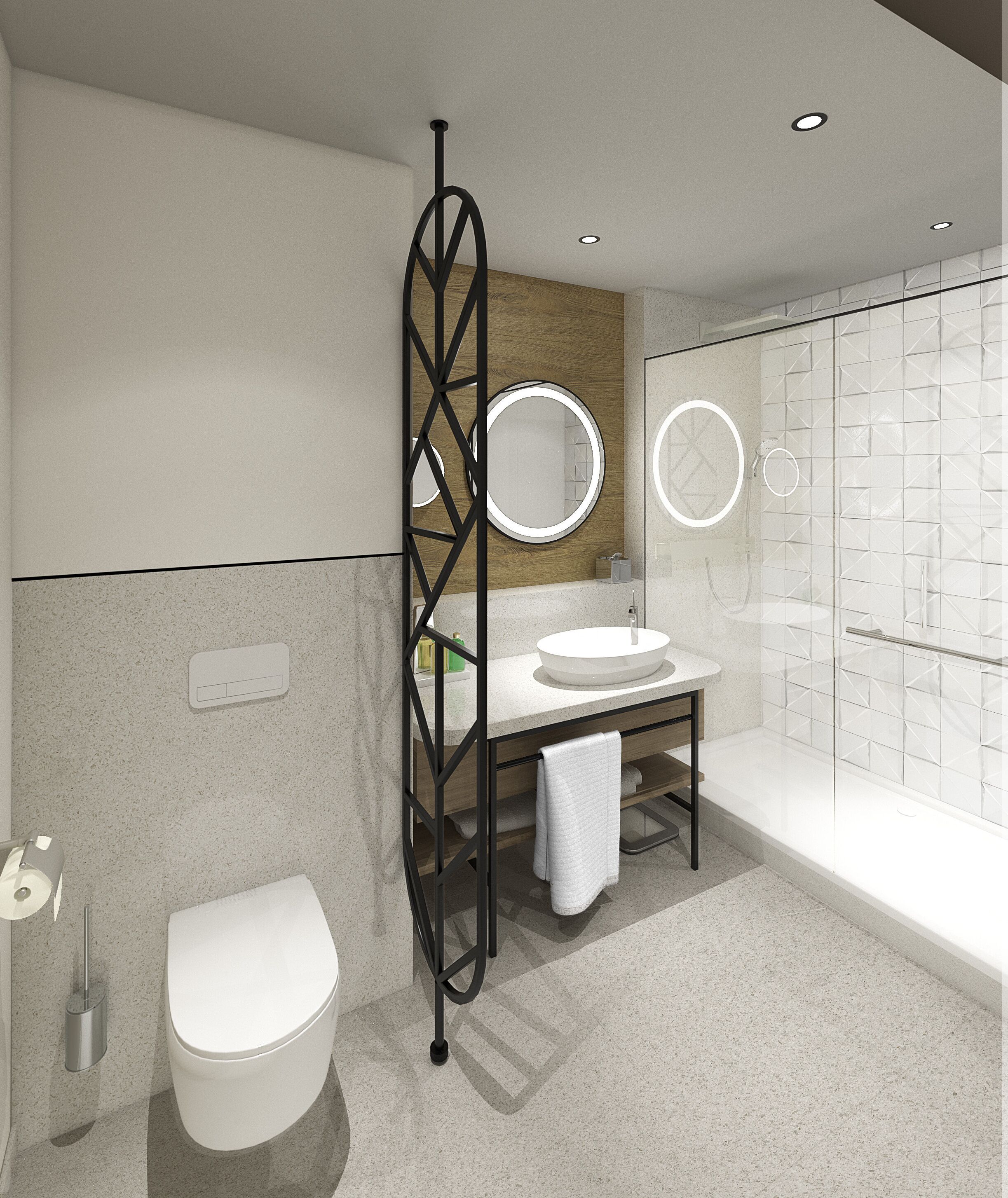 junior suite, 2 single beds | bathroom | designer toiletries, hair dryer, towels, soap