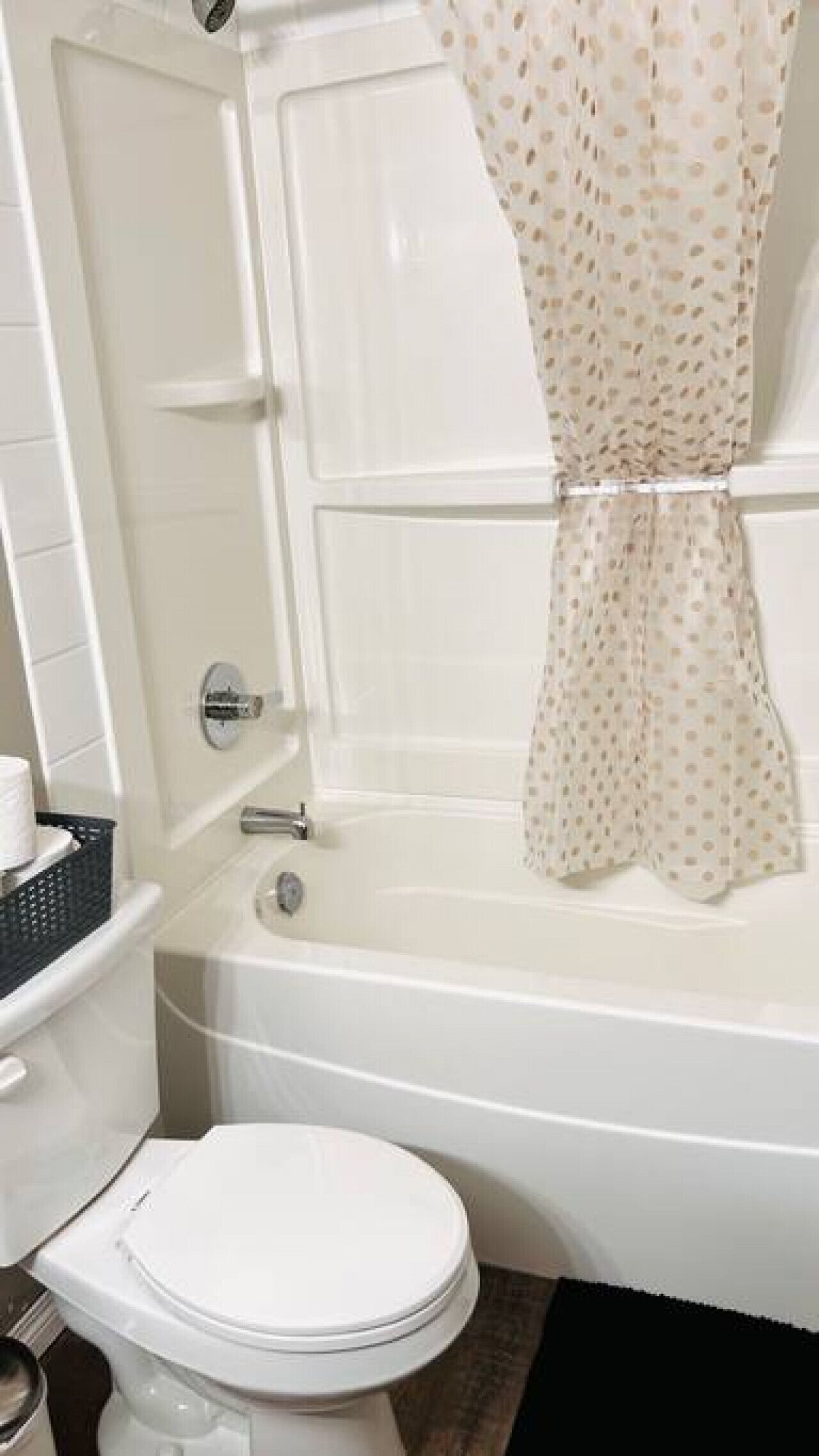 Hair dryer, towels, toilet paper