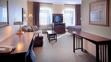 Laptop workspace, free WiFi, bed sheets