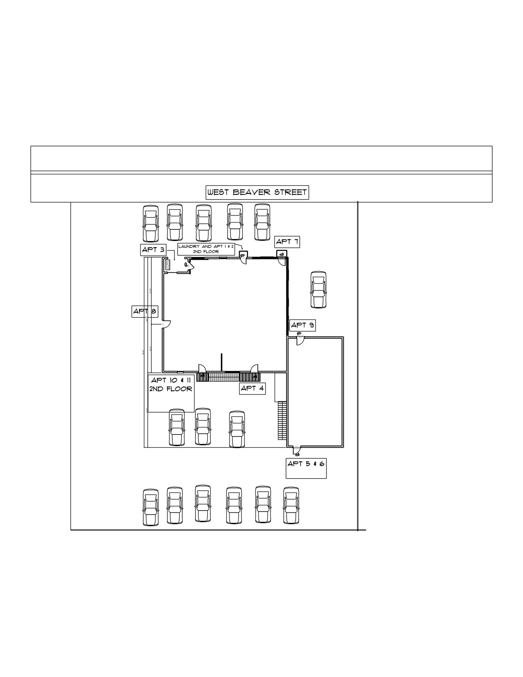 Birds eye view of Creamery Apts
