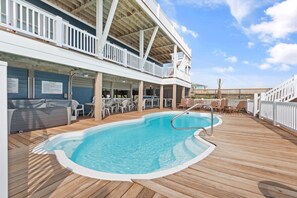 A heated pool - "Happily Ever After" Luxury Oceanfront home w/ Private Pool, 10 Bedrooms, 10.5 Baths (Holden Beach)