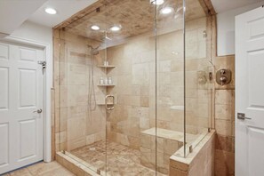 Hair dryer, shampoo, toilet paper