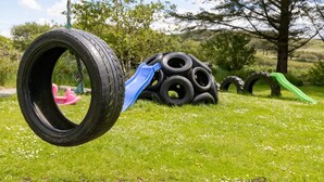 A playground with tire slides and a tire swing. - The Play School, The Play School (Miltown Malbay)