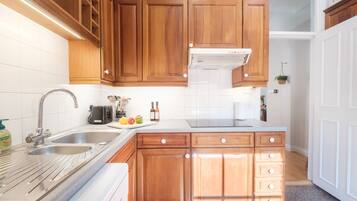 City Apartment | Private kitchen | Fridge, microwave, oven, stovetop