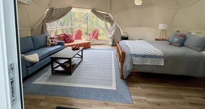 Seasonal, Cozy Geo-Dome with Heat/AC on Private Hiking paradise in Gunks.