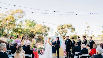 Outdoor banquet area
