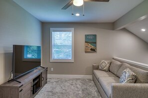 Télévision, cheminée, espaces bureaux