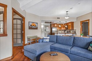 TV, fireplace - Mountain Getaway | Outdoor Pool, Hot Tub & Sauna (Canmore)