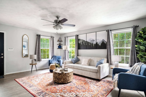 Our spacious living room is a great place to gather with family, friends and small groups for a family game night or catching up.